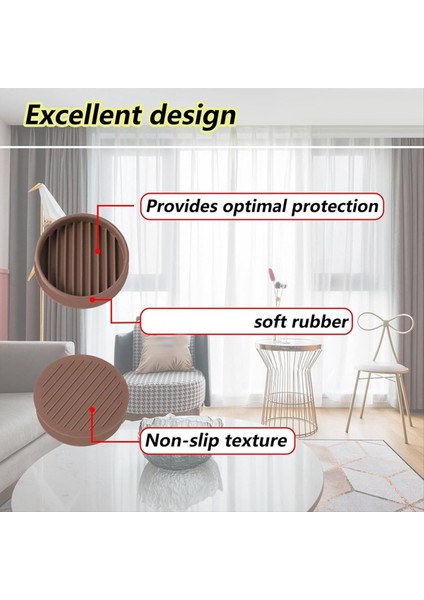 4 Adet Yuvarlak Kauçuk Mobilya Tekerleği Bardak Kayma Önleyici Mobilya Pedleri Yatak Durdurucu Zemin Koruyucular Kahverengi (Yurt Dışından) fırsatları
