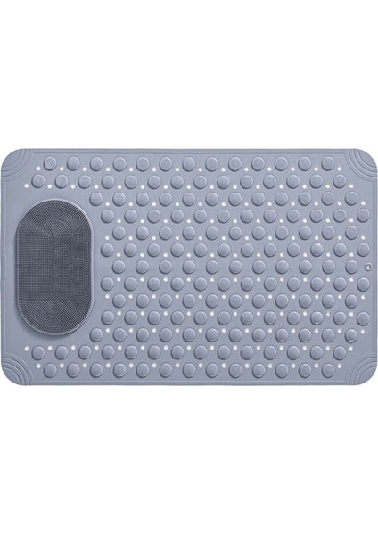 Küvet Mat Kaymaz Kauçuk Duş Paspası Tahliye Delikleri Vantuzlar Hızlı Drenaj Ayakları Masaj Banyosu Gri Gri (Yurt Dışından)