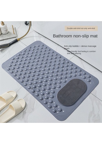 Küvet Mat Kaymaz Kauçuk Duş Paspası Tahliye Delikleri Vantuzlar Hızlı Drenaj Ayakları Masaj Banyosu Gri Gri (Yurt Dışından) modelleri