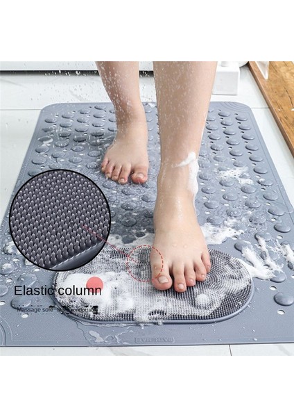 Küvet Mat Kaymaz Kauçuk Duş Paspası Tahliye Delikleri Vantuzlar Hızlı Drenaj Ayakları Masaj Banyosu Gri Gri (Yurt Dışından) fırsatları