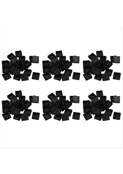 Kare Masa Sandalye Bacak Tüp Boru Ayakları Ekleme Kapağı 25MMX25MM 120PCS Siyah (Yurt Dışından)