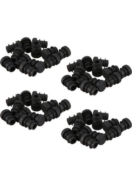 48 Pcs Plastik 12MM Boru Uç Barkan Kapaklar Bung Tüp Takma Tapa Yuvarlak Siyah (Yurt Dışından)