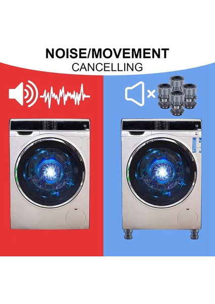 2x Çamaşır Makinesi Ayak Pedleri Destek Çamaşır ve Kurutucu Için Ayarlanabilir Slip Olmayan Mat Anti Titreşim Ayakları Pad (Yurt Dışından) modelleri