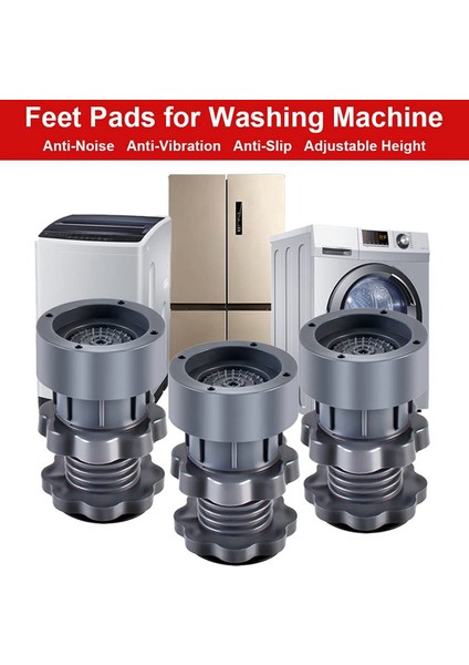 2x Çamaşır Makinesi Ayak Pedleri Destek Çamaşır ve Kurutucu Için Ayarlanabilir Slip Olmayan Mat Anti Titreşim Ayakları Pad (Yurt Dışından) fırsatları