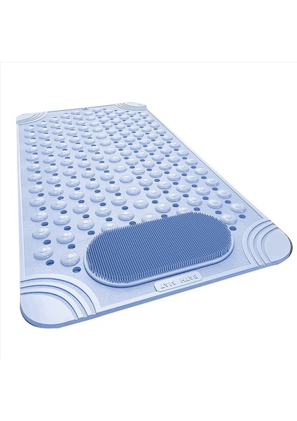 2x Küvet Paspas Kaymaz Kauçuk Duş Paspası Tahliye Delikleri Vantuzları Hızlı Drenaj Ayak Masajı Banyo Mat Mavisi (Yurt Dışından) fiyatları