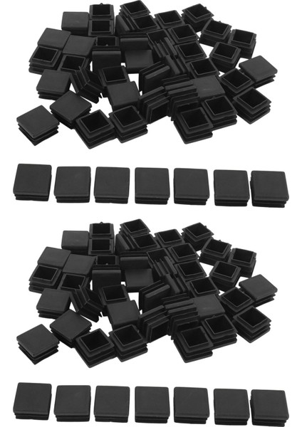 Sandalye Bacak Plastik Blanking Uç Kapak Kare Tüpü Ekle Siyah 20MMX20MM 100 Pcs (Yurt Dışından)