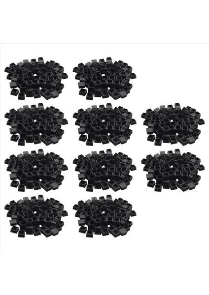 1000 Pcs Plastik Kare Tüp Ekleri Uçlu Kapaklar 20MM x 20MM Siyah (Yurt Dışından)
