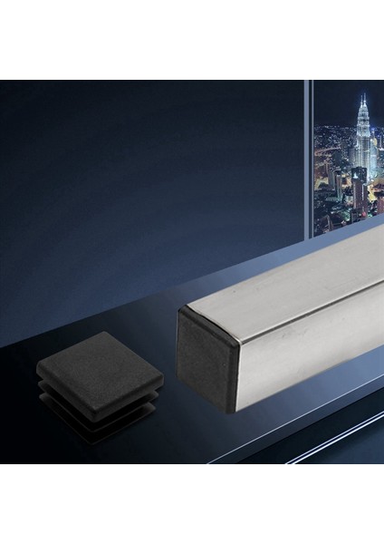 1000 Pcs Plastik Kare Tüp Ekleri Uçlu Kapaklar 20MM x 20MM Siyah (Yurt Dışından) modelleri