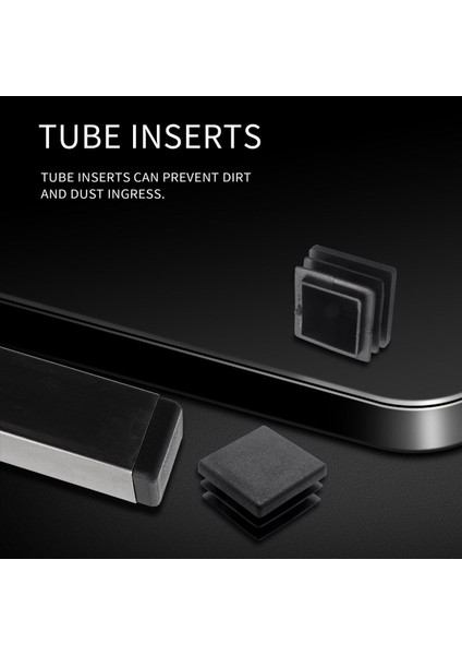 1000 Pcs Plastik Kare Tüp Ekleri Uçlu Kapaklar 20MM x 20MM Siyah (Yurt Dışından) fırsatları