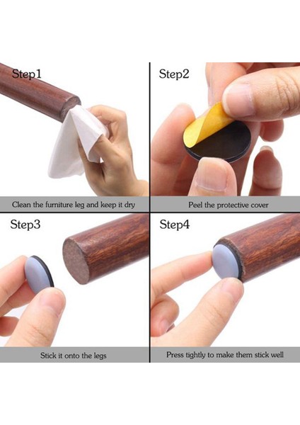 40PCS Kolay Hareket Ağır Kalınlaşan Mobilya Bacak Kaydırıcı Pedler Kendi Yapışkan Zemin Paspas Zemin Koruyucusu Anti Gürültülü 20MM (Yurt Dışından) fırsatları