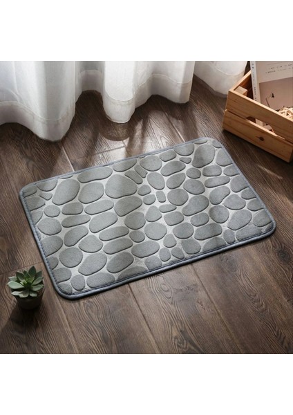 Banyo Mat Parke Taşı Banyo Halıları Su Emici Banyo Paspasları Banyo Makinesi Yıkanabilir Banyo Halıları (50X80CM Gri) (Yurt Dışından) indirimleri