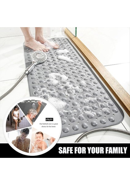 Kaymaz Küvet Matı Ekstra Uzun Banyo Küvet Duş Paspasları Vantuz ve Tahliye Delikleri ile Banyo Için Küvet Küveti Matları (Yurt Dışından) modelleri