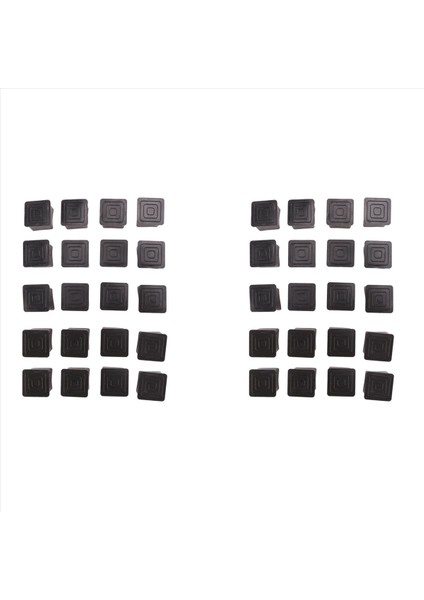 40PCS Kare Sandalye Masa Bacak Ayağı Kauçuk Kapakları Koruyucular 25MM x 25MM (Yurt Dışından)