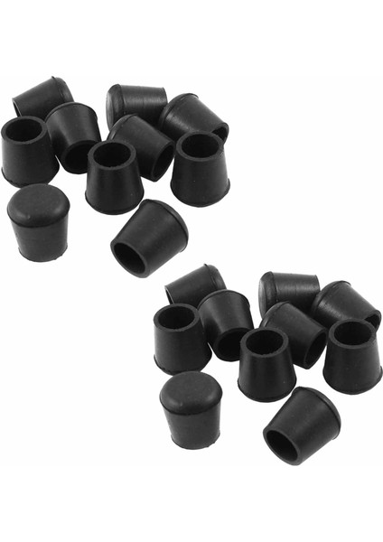 20 Adet Kauçuk Koni Şekil Masası Ayakları Koruyucu Sandalye Bacak Ucu Pedi Siyah (Yurt Dışından)