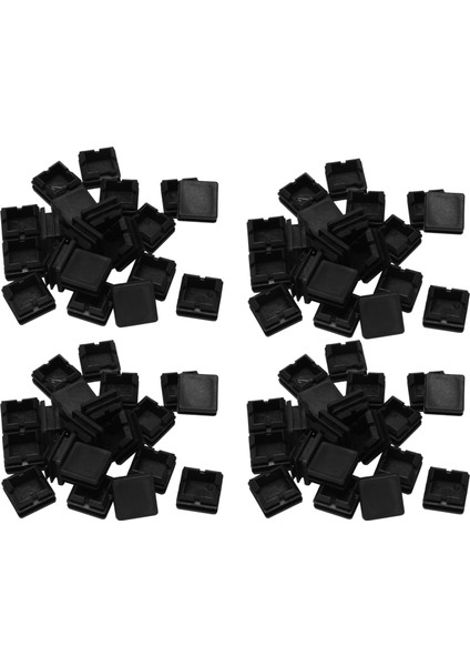 Kare Masa Sandalye Bacak Tüp Boru Ayakları Kapak 25MMX25MM 80PCS Siyah (Yurt Dışından)