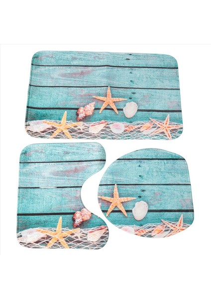Plaj Deniz Kabuğu Kum Banyo Mat Tatilleri Yaz Banyo Halı Halı Kaymaz 3 Adet Tuvalet Mat Seti Denizyıldızı Zemin (Yurt Dışından) fiyatları