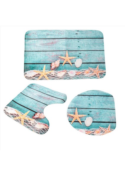 Plaj Deniz Kabuğu Kum Banyo Mat Tatilleri Yaz Banyo Halı Halı Kaymaz 3 Adet Tuvalet Mat Seti Denizyıldızı Zemin (Yurt Dışından) modelleri