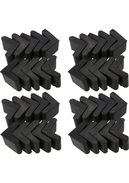 Kauçuk L Şeklinde Açılı Demir Ayak Pedleri 40 Adet Siyahı Kaplar (Yurt Dışından)