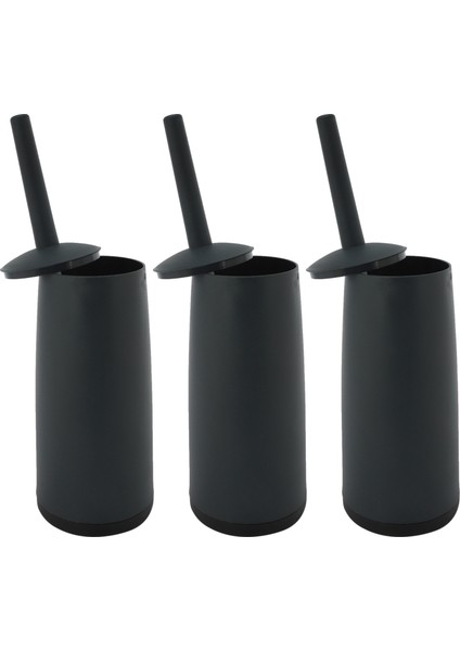 3x Tuvalet Fırçaları ve Tutucular Tuvalet ile Tutucu ile Koyu Gri Banyolar Için Koyu Gri Modern Tasarım Tuvalet Fırçası Kapaklı (Yurt Dışından)