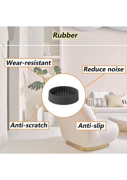 4pcs Yuvarlak Kauçuk Mobilya Caster Bardakları Slayt Anti Mobilya Pedleri Yatak Durdurucu Zemin Koruyucuları Siyah (Yurt Dışından) fiyatları