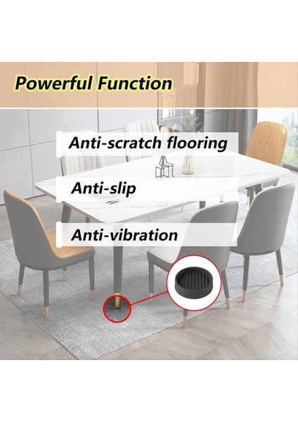 4pcs Yuvarlak Kauçuk Mobilya Caster Bardakları Slayt Anti Mobilya Pedleri Yatak Durdurucu Zemin Koruyucuları Siyah (Yurt Dışından) modelleri