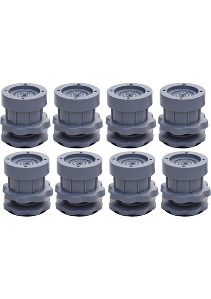 8pc Ayarlanabilir Çamaşır Makinesi Anti Titreşim Anti Pad Şok Yok Ayakları Mat Buzdolabı Zemin Mobilya Koruyucu Gray (Yurt Dışından)