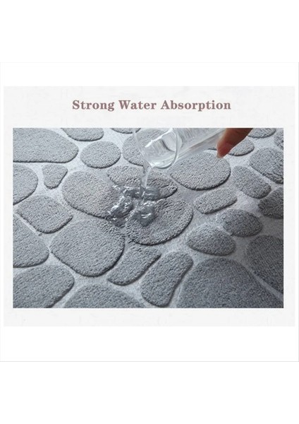 Banyo Mat Parke Taşı Banyo Halıları Su Emici Banyo Paspasları Banyo Makinesi Yıkanabilir Banyo Halıları (40X60CM Pembe) (Yurt Dışından)