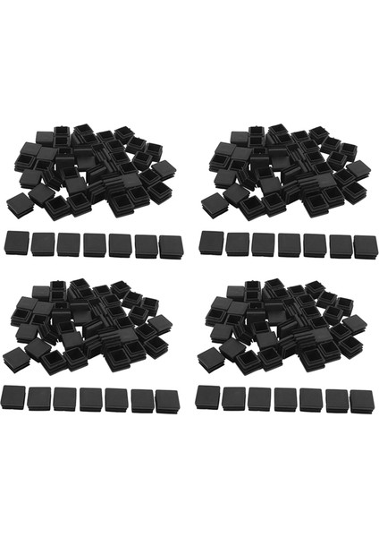 Sandalye Bacak Plastik Blanking Uç Kapak Kare Tüpü Ekle Siyah 20MMX20MM 200PCS (Yurt Dışından)
