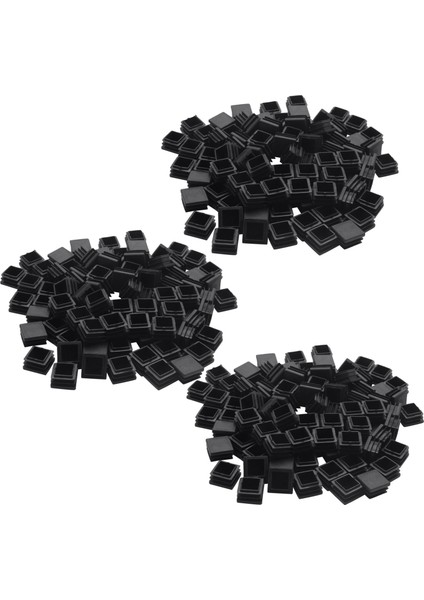300PCS Plastik Kare Tüp Ekleri Uçlu Kapaklar 20MM x 20MM Siyah (Yurt Dışından)