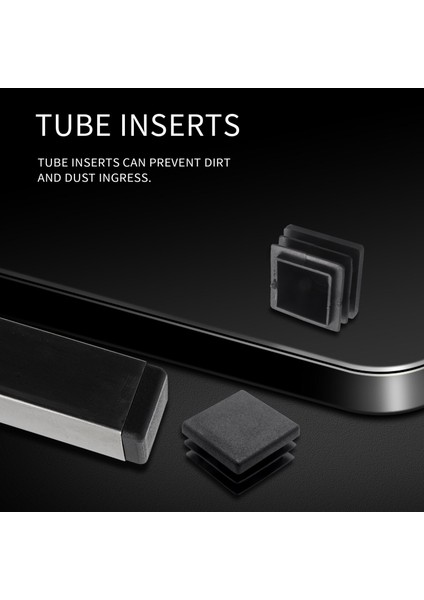 300PCS Plastik Kare Tüp Ekleri Uçlu Kapaklar 20MM x 20MM Siyah (Yurt Dışından) fiyatları