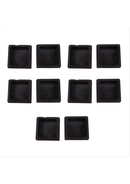 100MM x 100MM Plastik Yivli Kare Uç Kapak Kapak Tüpü 10 Adet Ekler (Yurt Dışından)