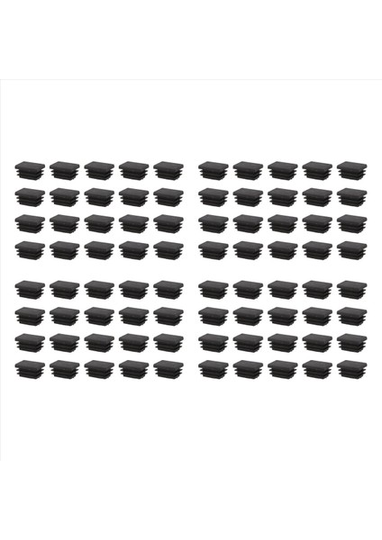 80 Pcs Plastik Dikdörtgen Uç Kapak 30MM x 20MM Dişli Boru Tüpü Kauçuk Ayaklar Ekleme (Yurt Dışından)