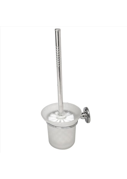 5x Krom Yuvarlak Duvara Monte Tuvalet Fırçası ve Buzlu Cam Tuvalet Fırçası Tutucu (Yurt Dışından) fiyatları