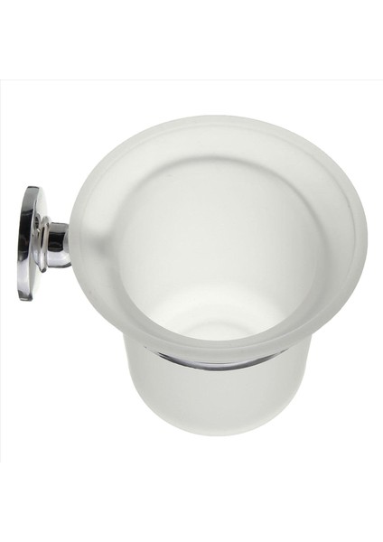 5x Krom Yuvarlak Duvara Monte Tuvalet Fırçası ve Buzlu Cam Tuvalet Fırçası Tutucu (Yurt Dışından) modelleri