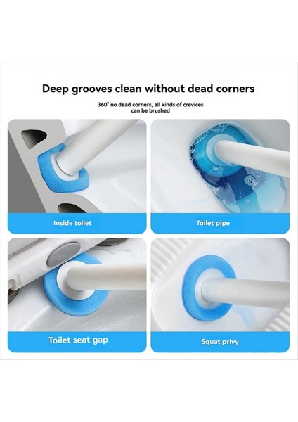 Uzun Saplı Çevre Dostu Tuvalet Fırçası Duvara Monte Tek Kullanımlık Fırça Kafası Banyo Wc Temizleyici Yıkayıcı (Yurt Dışından) modelleri