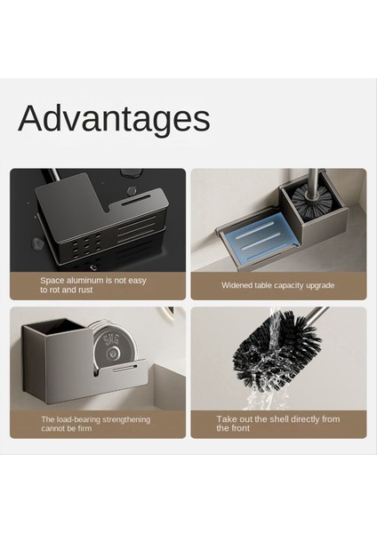 Tuvalet Fırçası Tutucu Duvar Monte Banyo Temizlik Fırçası Alüminyum Tuvalet Fırçası Temizlik Için Beyaz (Yurt Dışından) modelleri