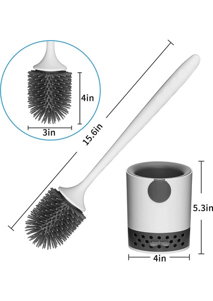 Tutucu ile 2x Tuvalet Fırçası Silikon Tuvalet Kasesi Temizleme Fırçası ve Tutucu Seti (Yurt Dışından) fiyatları