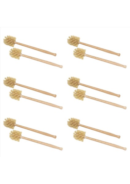 Tuvalet Fırçası 12 Paket Ahşap Tuvalet Fırçası Kayın Ağacından Yapılmış 360 ° Temizleme Gücüne Sahip Güçlü Jüt Kılları (Yurt Dışından)