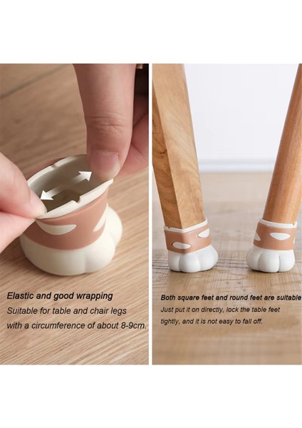 Silikon Sandalye Bacak Kapakları Kaymaz Kedi Pençe Tasarım Mobilya Ayak Kapakları Masa ve Sandalye Bacakları Için Zemin Koruyucular (Yurt Dışından) modelleri