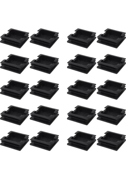 75MM x 75MM Plastik Kare Kapaklar Tüp Boru Ekleri Uçlar 20 Adet (Yurt Dışından)