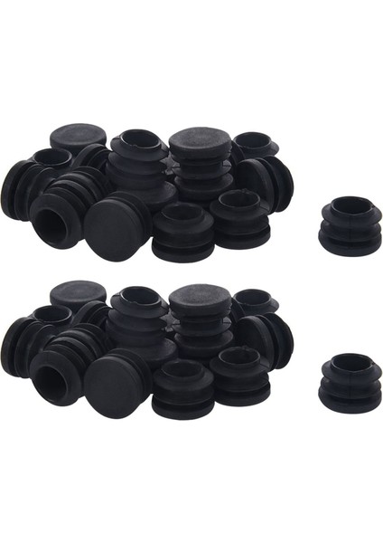 Blanking Uç Kapaklar Yuvarlak Tüp Ekleme Kapak 19MM Dia 40 Pcs Siyah (Yurt Dışından)