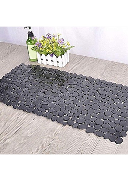 Küvet Için Çakıl Banyosu Mat Duşta Kayma Önleyici Küvet Mat (Mavi) (Yurt Dışından)