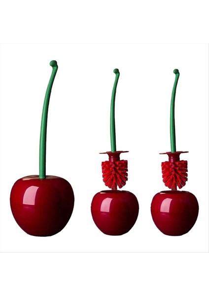 3pcs Kiraz Tuvalet Fırçası Banyo Fırçası Temizleyici Tuvalet Kase Fırçası ve Tutucu Set Banyo Mutfak Için Uzun Tutlu (Yurt Dışından)