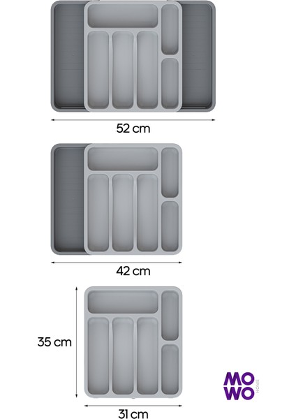 Çift Taraflı Uzayabilen Pratik Çekmece İçi Kaşıklık Organizer fırsatları