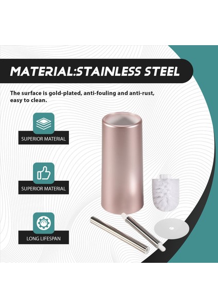 Paslanmaz Çelik Tuvalet Fırçası ve Tutucu - Banyo Tuvalet Için Tuvalet Kasesi Temizleyici Seti (Gül Altın) (Yurt Dışından) fırsatları