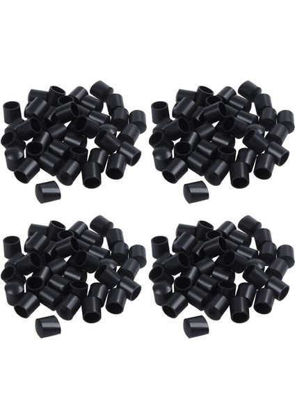 Kauçuk Kapaklar 160 Parçalı Siyah Kauçuk Tüp 10 mm Yuvarlak Uç (Yurt Dışından)