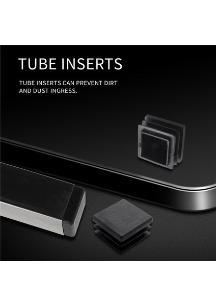 600PCS Plastik Kare Tüp Ekleri Uçlu Kapaklar 20MM x 20MM Siyah (Yurt Dışından) fiyatları