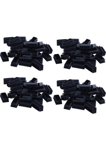 Plastik Dikdörtgen Boşluk Uç Tüp Kapakları Ekler 25X50MM 120PCS Siyah (Yurt Dışından)