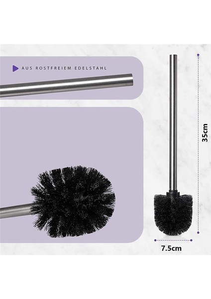 4 Tuvalet Fırçası Seti Değiştirilebilir Başlı Paslanmaz Çelik Sap Siyah (Yurt Dışından) modelleri