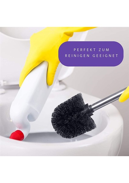 4 Tuvalet Fırçası Seti Değiştirilebilir Başlı Paslanmaz Çelik Sap Siyah (Yurt Dışından) indirimleri